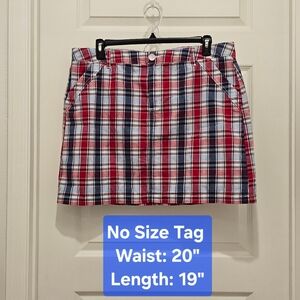 Croft & Barrow Upcycled Red and Blue Plaid Mini Skirt, EUC, Size XXL